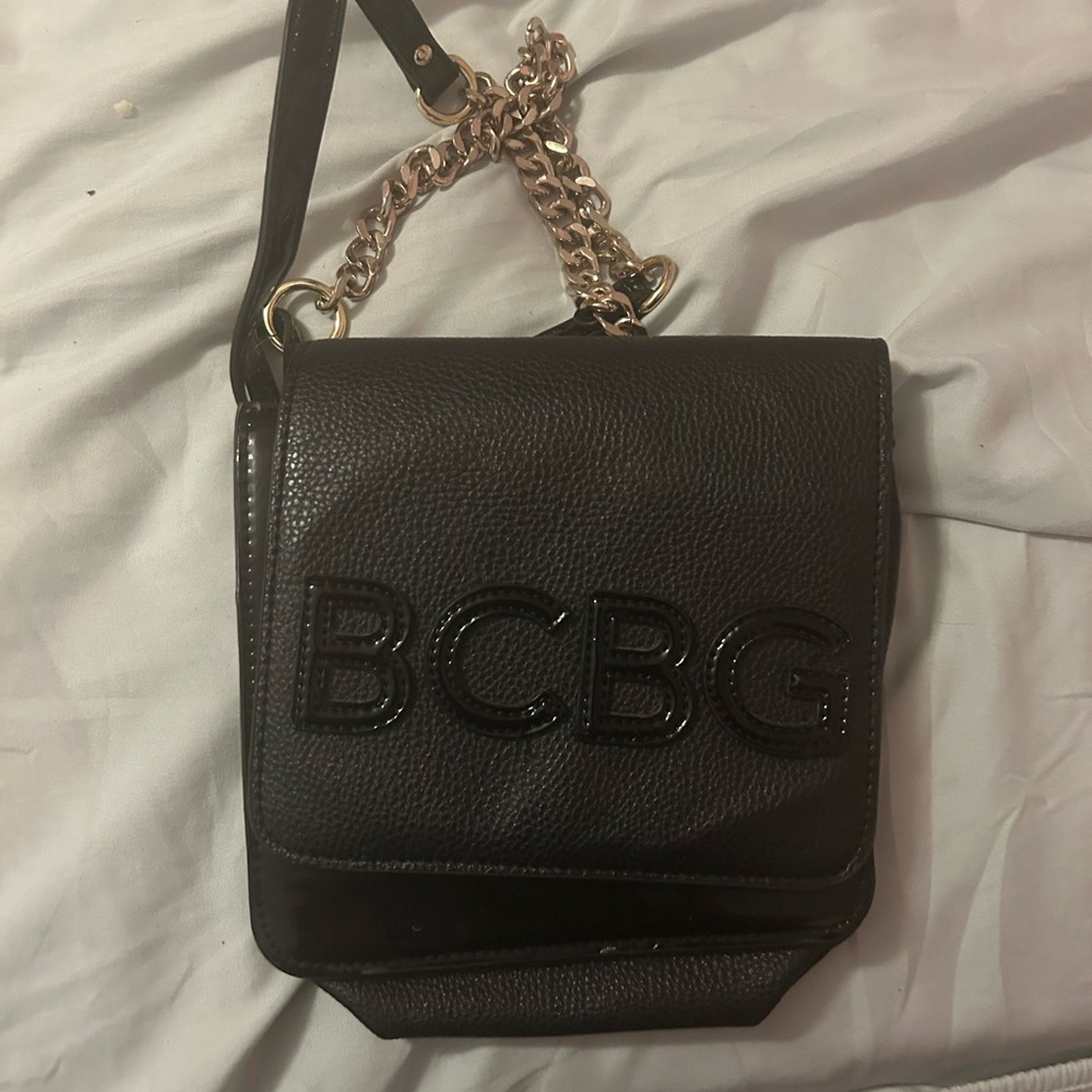 BCBG Black Crossbody Bag with Gold Chain